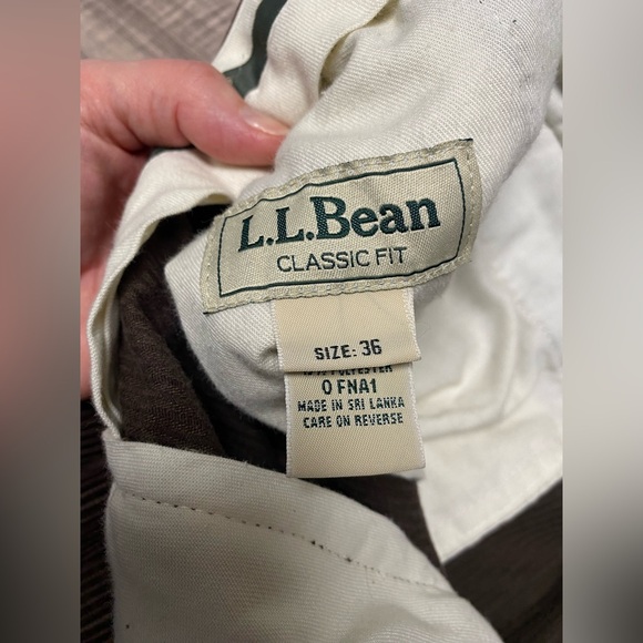 LL Bean Corduroy Pants Mens 36 X 29 Brown Classic Fit Thick Chino Heavy Retro - Picture 5 of 7